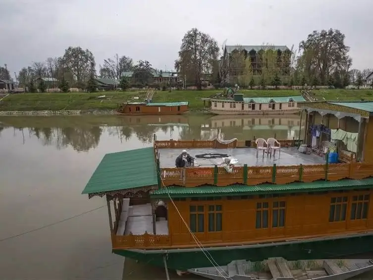 Houseboats In Srinagar River Jhelum